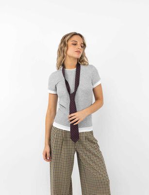 Imagen 1 del producto Polera Lisa Manga Corta Mujer Icono Gris