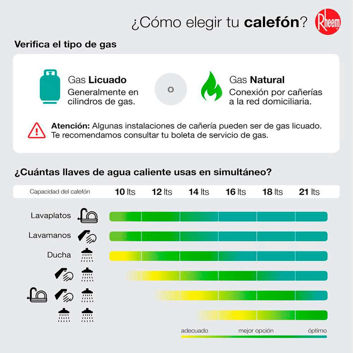 Calefont Gas Licuado Rheem Tiro Forzado Digital  18 lts.