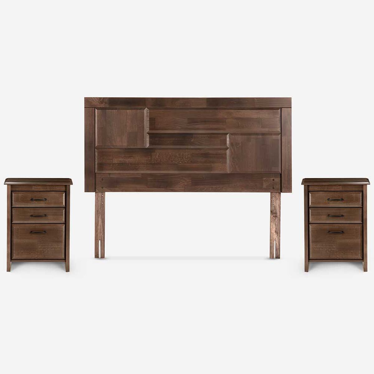 Cama Europea Rosen 2 Plazas Dolce + Respaldo + 2 Veladores