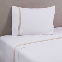 Juego de Sábanas Mashini 144 Hilos 1,5 Plazas Line Beige