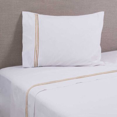 Imagen 1 del producto Juego de Sábanas Mashini 144 Hilos 1,5 Plazas Line Beige