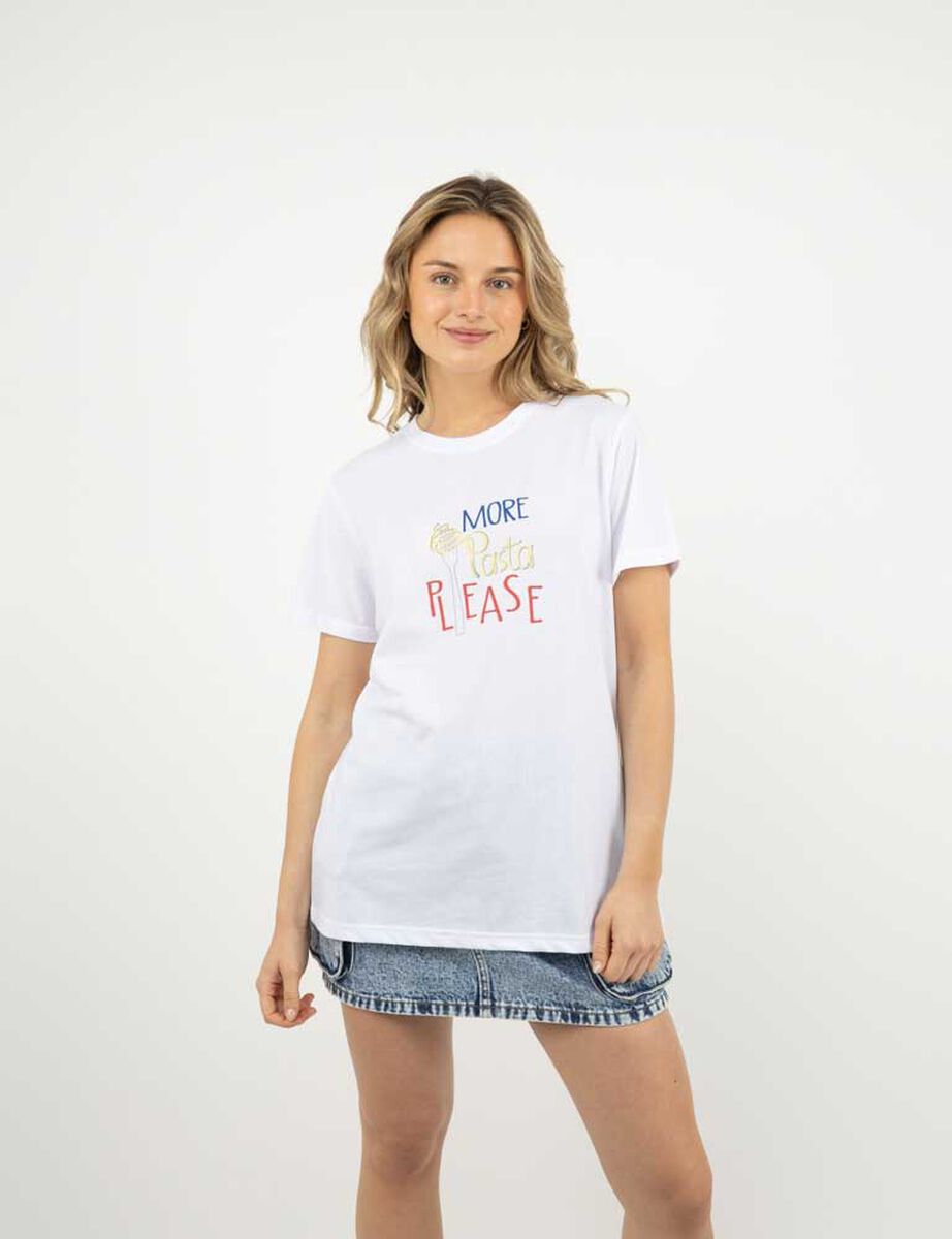 Polera Con Estampado Manga Corta Mujer Icono