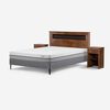 Cama Europea Rosen 2 Plazas Pratta + Respaldo + 2 Veladores Ferrera
