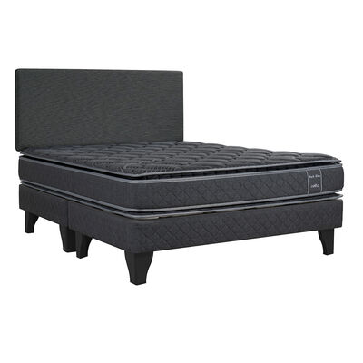 Imagen 1 del producto Cama Europea Celta 2 Plazas Black Elite Base Dividida + Respaldo