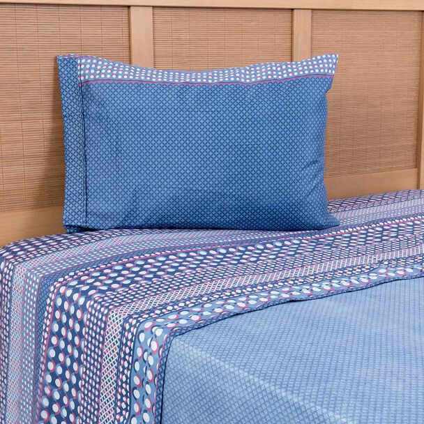 Juego de Sábanas Estampado Plumetti 1,5 Plazas Oak