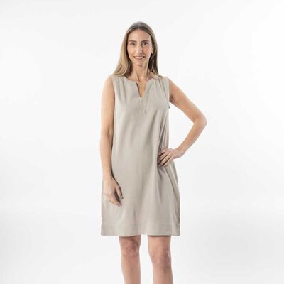 Vestido Lino Midi Sin Mangas Mujer Portman Club