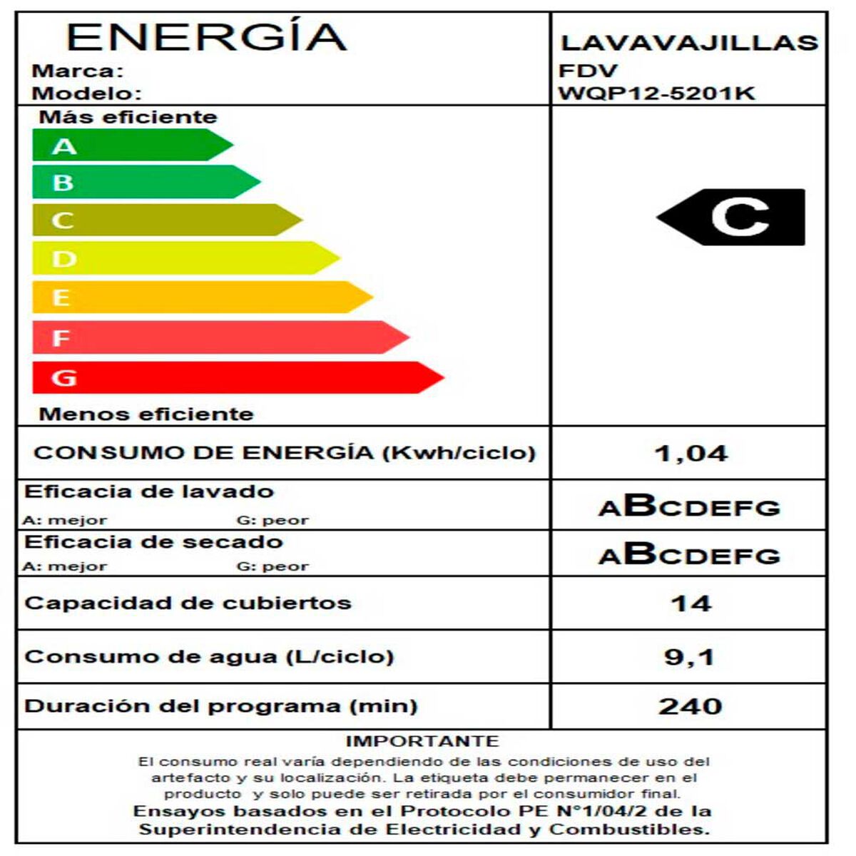 Lavavajillas Fdv Chef 14C Gris