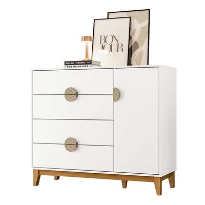 Imagen 1 del producto Cómoda Vekkahome Ipe 4 Cajones 1 Puerta Blanco