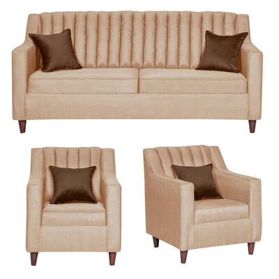 Juego de Living Diseño A&M Home Isabella Sofá 3 Cuerpos + 2 Sillones 1 Cuerpo Beige
