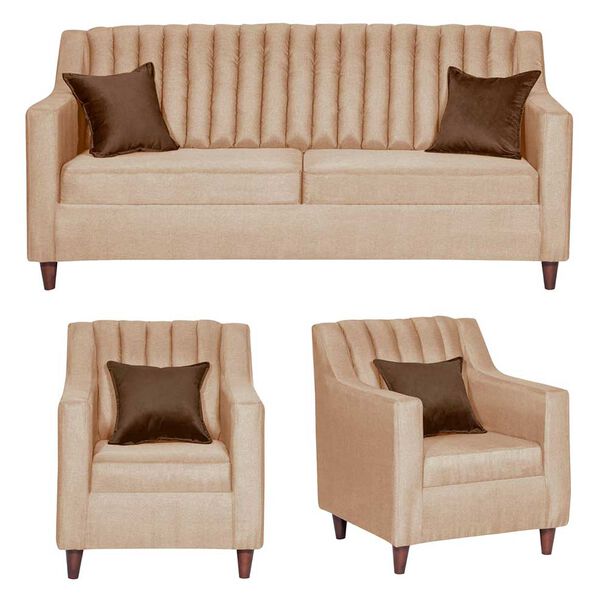 Juego de Living Diseño A&M Home Isabella Sofá 3 Cuerpos + 2 Sillones 1 Cuerpo Beige