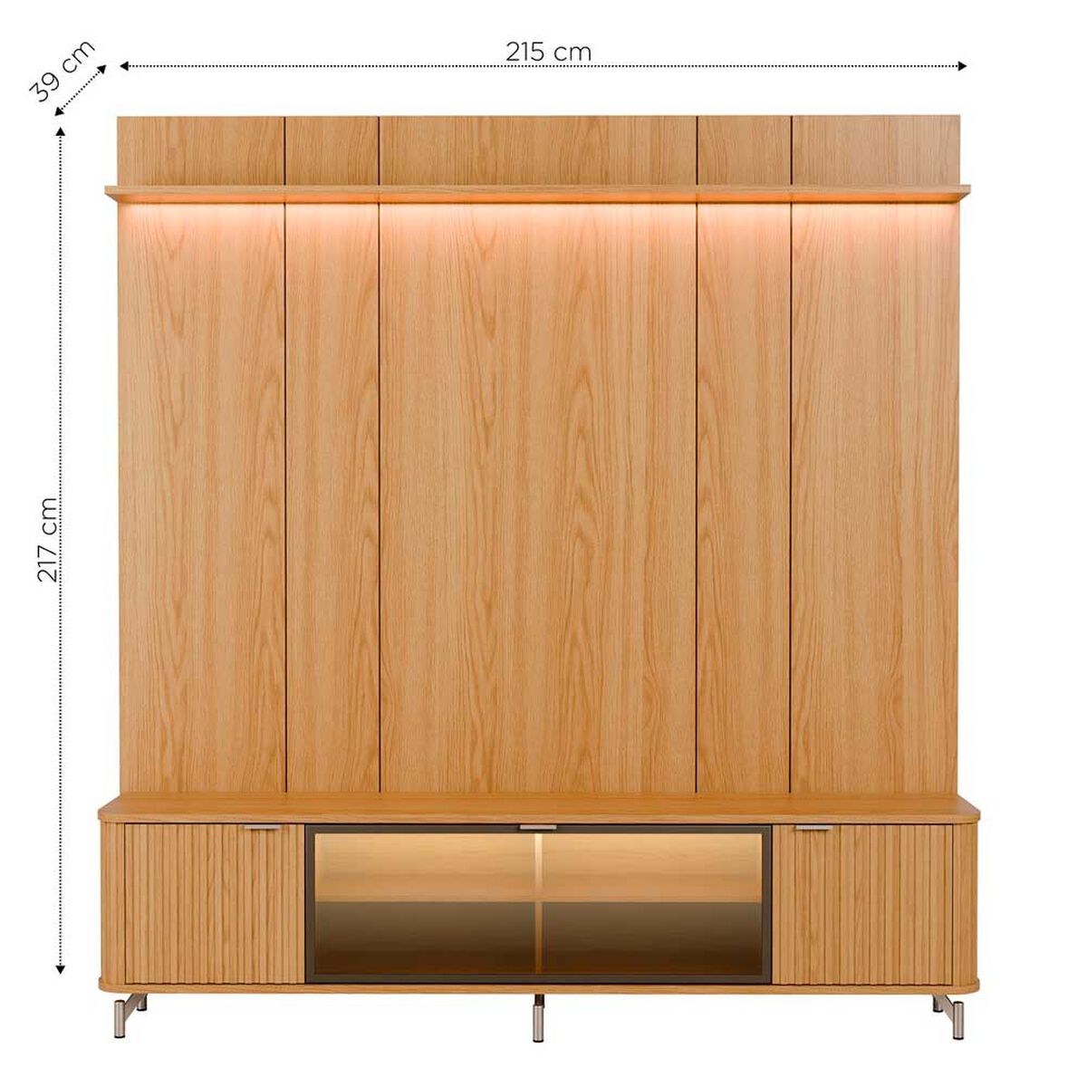 Rack + Panel TV Decocasa Neon Float hasta 85" Carvalho
