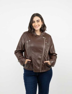 Imagen 1 del producto Chaqueta Ecocuero Mujer Extralindas Cafe, Negro
