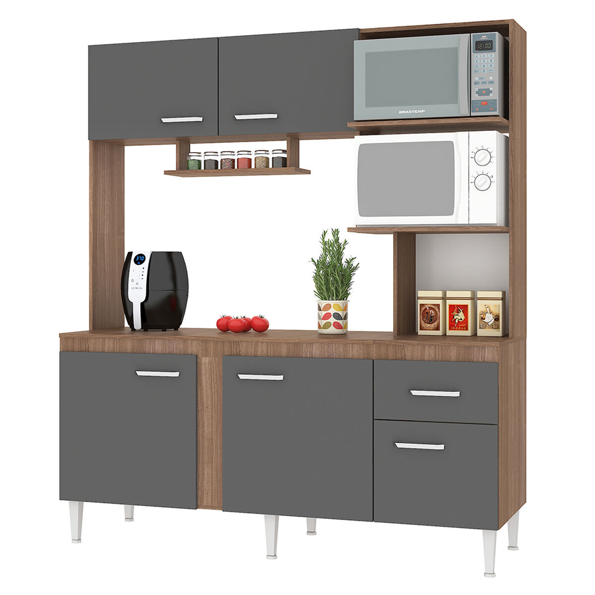 Kit Cocina Vekkahome Sevilha 5 Puertas Gris