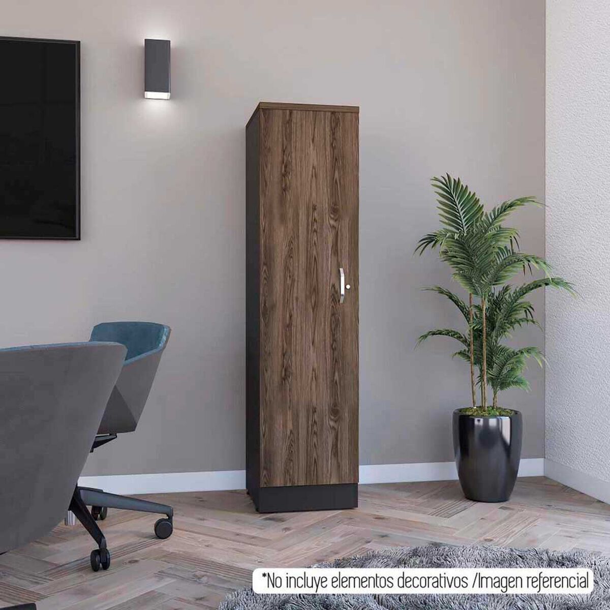 Biblioteca TuHome Home Office 2 Puertas Negro Soft Co&ntilde;ac