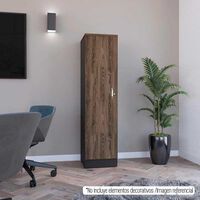 Biblioteca TuHome Home Office 2 Puertas Negro Soft Coñac