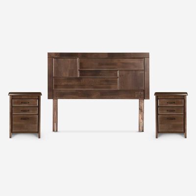 Imagen 2 del producto Cama Europea Rosen 2 Plazas Indie + Respaldo + 2 Veladores Dolce