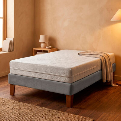 Cama Europea Latam Home 1,5 Plazas Zen Best Gris