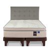 Cama Europea Flex Base Dividida King Máximo Cobre + Respaldo Design Gris