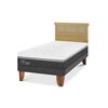 Cama Europea CIC 1,5 Plazas Ortopedic Advance + Respaldo Dublin Mostaza
