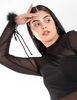 Polera Transparente Manga Larga Muñecas Peludas Mujer Icono