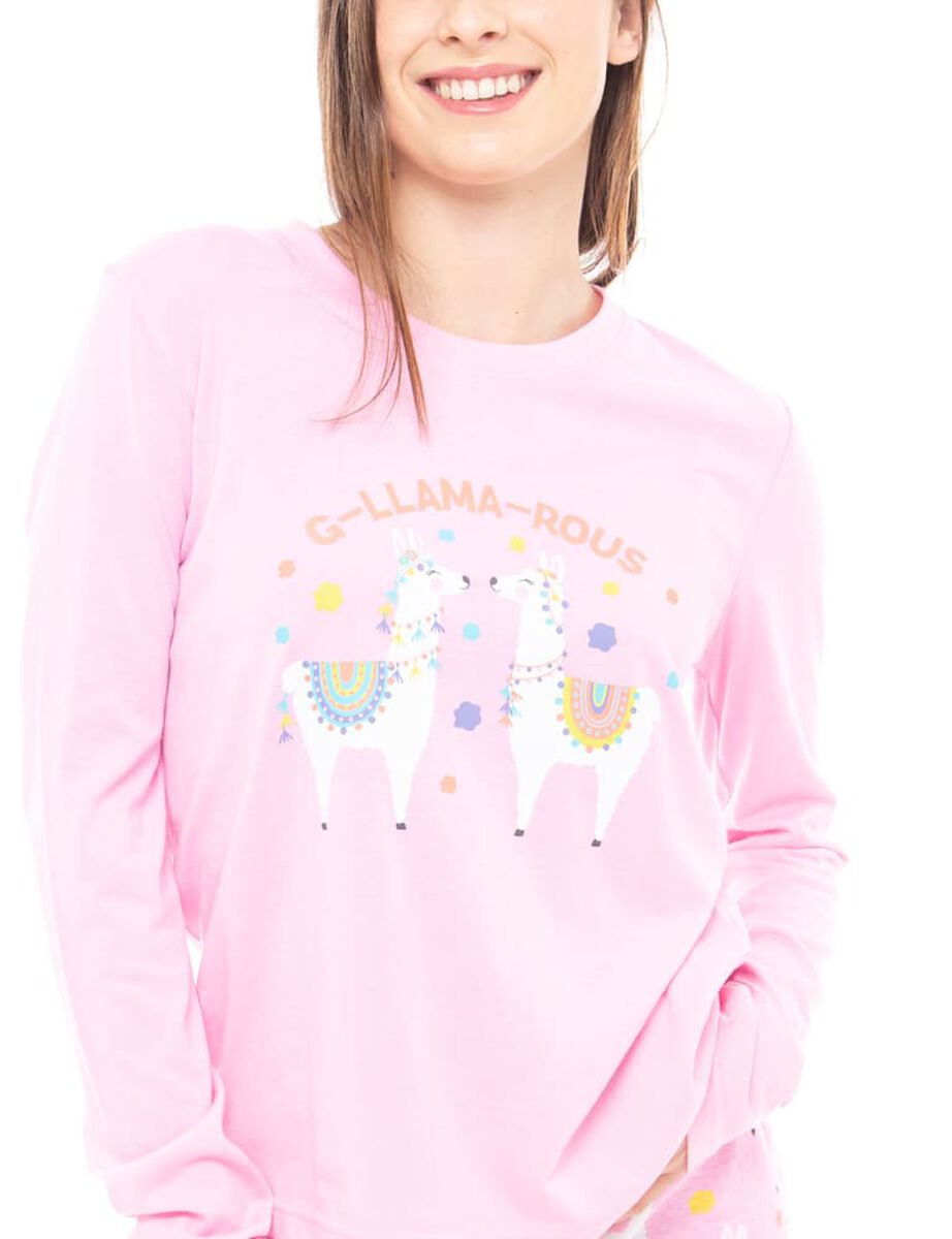 Pijama Llama Rosado Mujer Icono