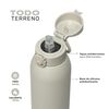 Botella T&eacute;rmica Agua Lhotse Acero Inox 3 Tapas HydroCore 1Lt Beige