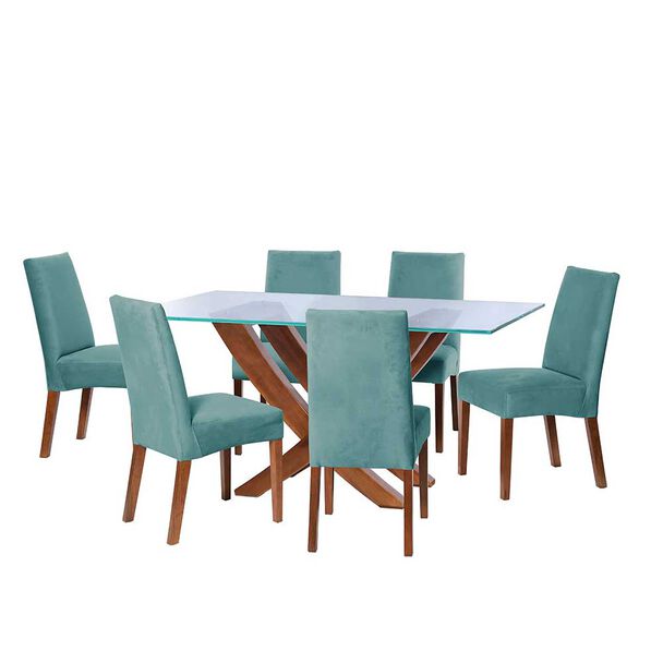 Juego de Comedor Latam Home Alicante 6 Sillas Turquesa