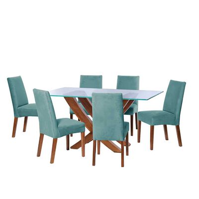 Imagen 1 del producto Juego de Comedor Latam Home Alicante 6 Sillas Turquesa