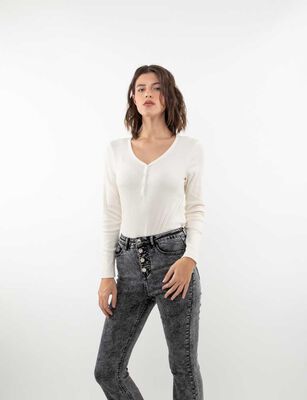 Imagen 1 del producto Body Manga Larga Mujer Zibel Crudo, Gris, Negro