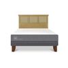 Cama Europea CIC 2 Plazas Smart + Respaldo Torino Mostaza