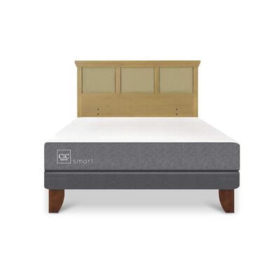 Cama Europea CIC 2 Plazas Smart + Respaldo Torino Mostaza