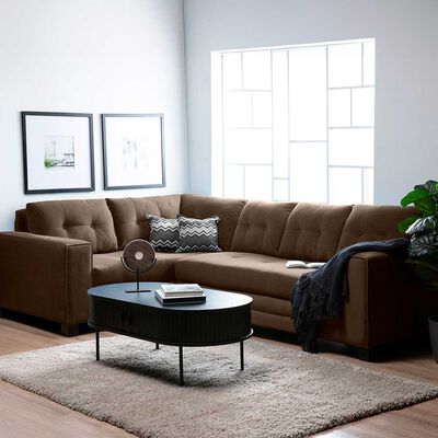 Sof&aacute; Seccional Izquierdo Living Factory Dubai 5 Cuerpos Chocolate