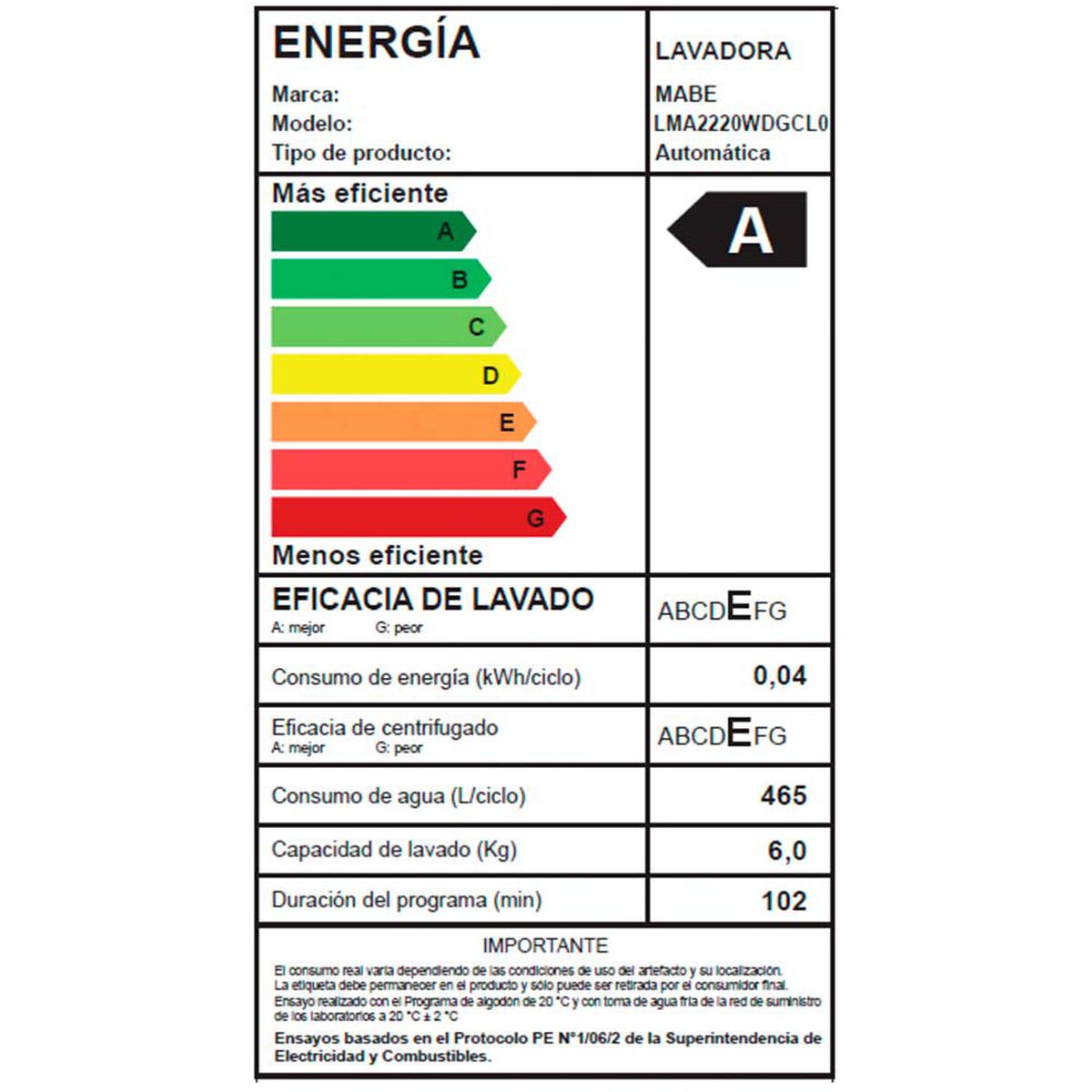 Lavadora Autom&aacute;tica Mabe LMA2220WDGCL0 22 Kg Diamond Gray