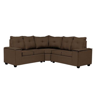 Sofá Seccional Mexx Muebles Hamburgo 5 Cuerpos Chocolate