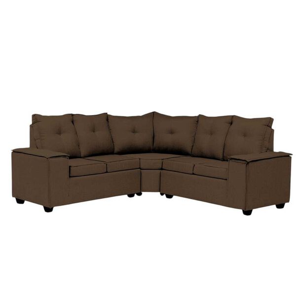 Sofá Seccional Mexx Muebles Hamburgo 5 Cuerpos Chocolate