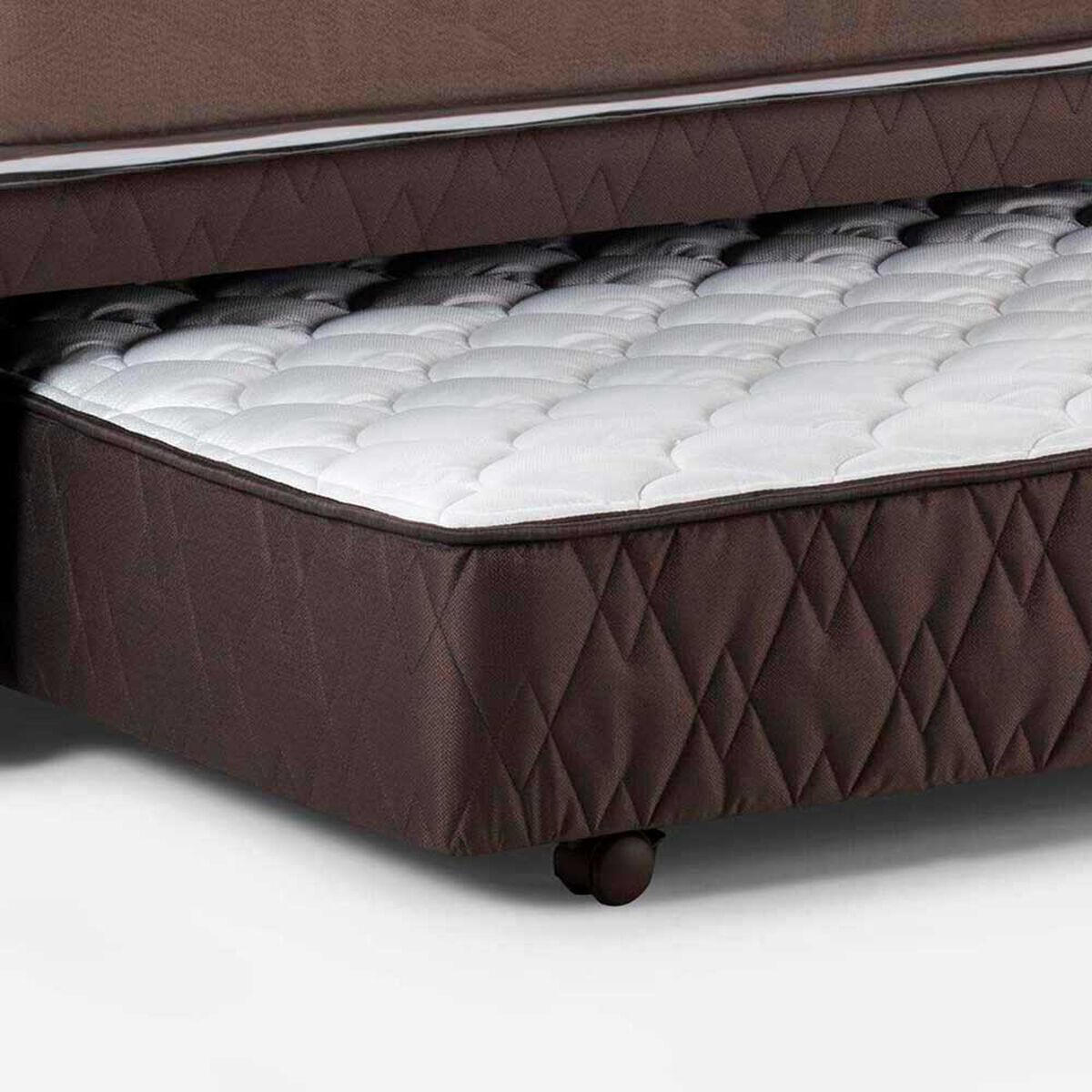 Cama Nido Rosen 1,5 Plazas New Style 6  + Respaldo Tabor Caramelo