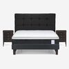 Cama Europea Rosen 2 Plazas New Style + Respaldo + 2 Veladores Issey