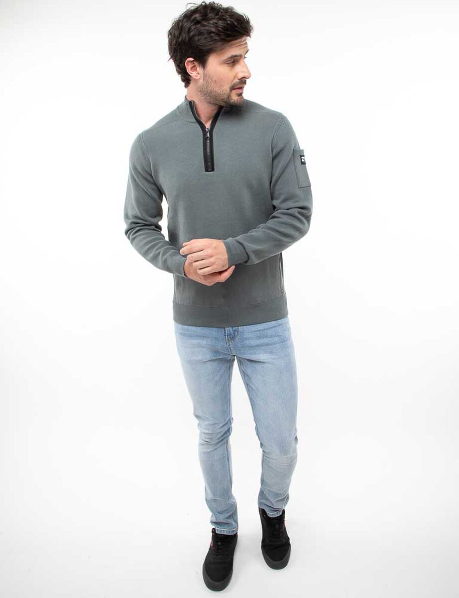Sweater Medio Cierre Slim Hombre Zibel