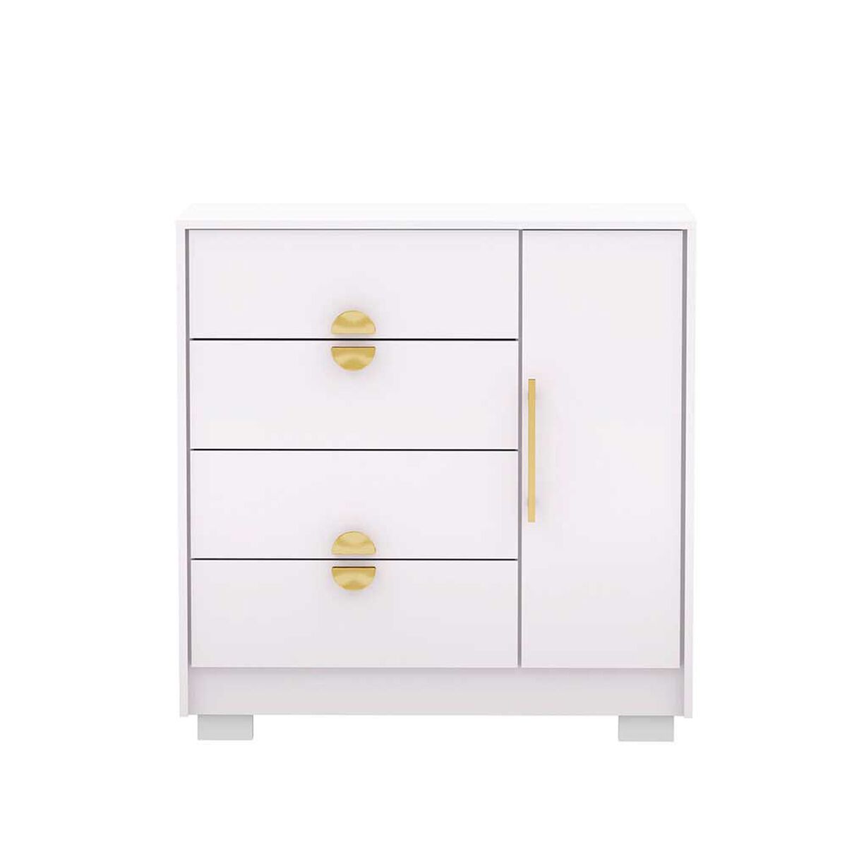 C&oacute;moda Vekkahome Bella 4 Cajones 1 Puerta Blanca