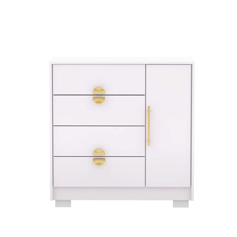 Cómoda Vekkahome Bella 4 Cajones 1 Puerta Blanca