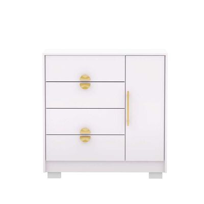 Cómoda Vekkahome Bella 4 Cajones 1 Puerta Blanca