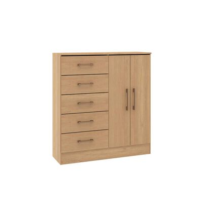 Cómoda Exit 5 Cajones 2 Puertas Roble Dakar Champagne