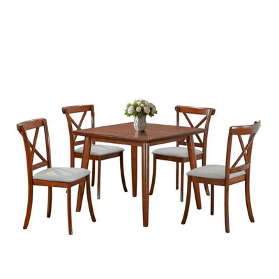 Juego de Comedor Home Mobili 4 Sillas Zagreb4 Café