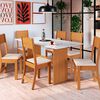 Juego de Cómedor Home Mobili Amalia 6 Sillas Café y Blanco Off