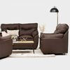 Juego de Living Almore Belén Sofá 2 Cuerpos + Dos Sillones 1 Cuerpo Café