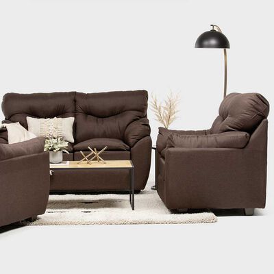 Imagen 2 del producto Juego de Living Almore Belén Sofá 2 Cuerpos + Dos Sillones 1 Cuerpo Café