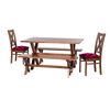 Juego de Comedor Latam Home Sevilla Segovia 2 Sillas + 2 Bancas Velvet Burdeo
