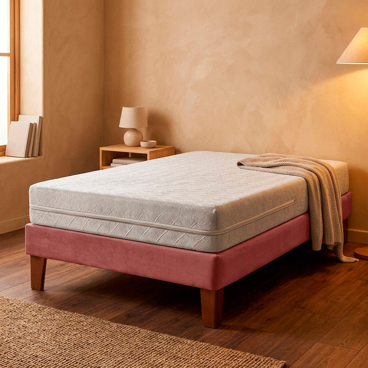 Cama Europea Latam Home 1,5 Plazas Zen Best Palo Rosa