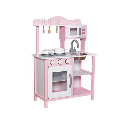 Cocina de Juguete Infantil Madera Rosada con Accesorios Bandú