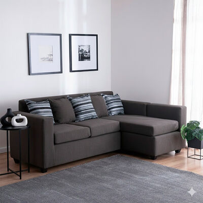 Seccional Muebles MPR Jazmin 3-1 Velvet Gris Oscuro